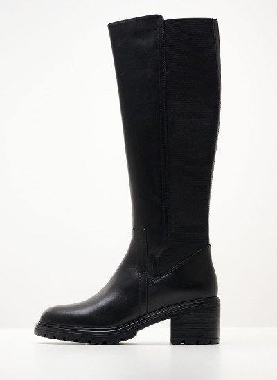 Women Boots Stone Black Leather Ash