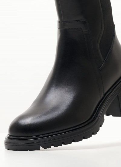 Women Boots Stone Black Leather Ash