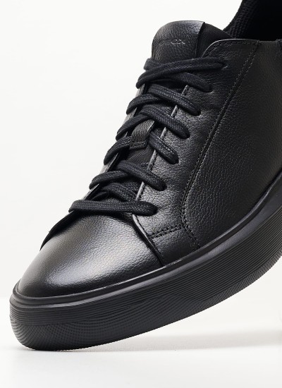 Ανδρικά Μποτάκια U6795 Μαύρο Δέρμα Boss shoes