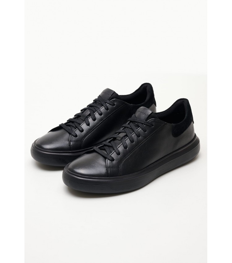 Men Casual Shoes Deiven.A Black Leather Geox