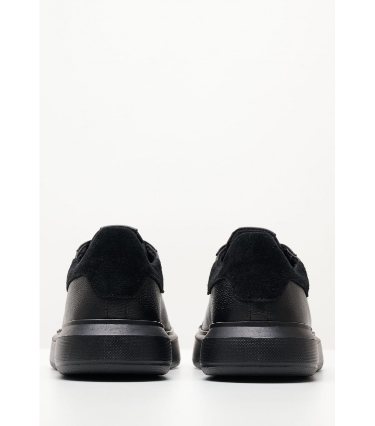 Ανδρικά Παπούτσια Casual Deiven.A Μαύρο Δέρμα Geox