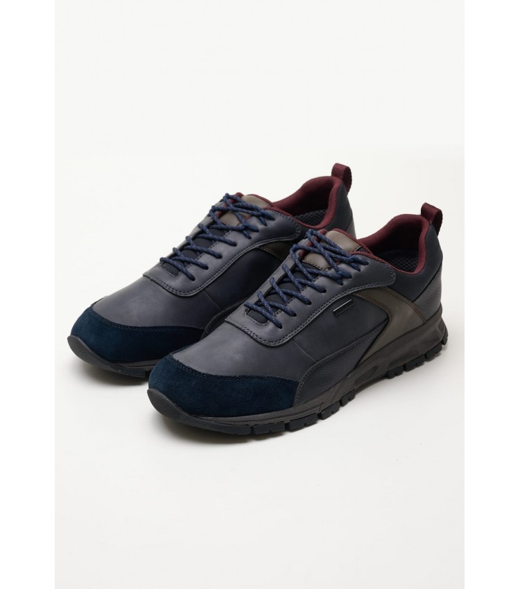 Men Casual Shoes Delray.Abx Blue ECOleather Geox