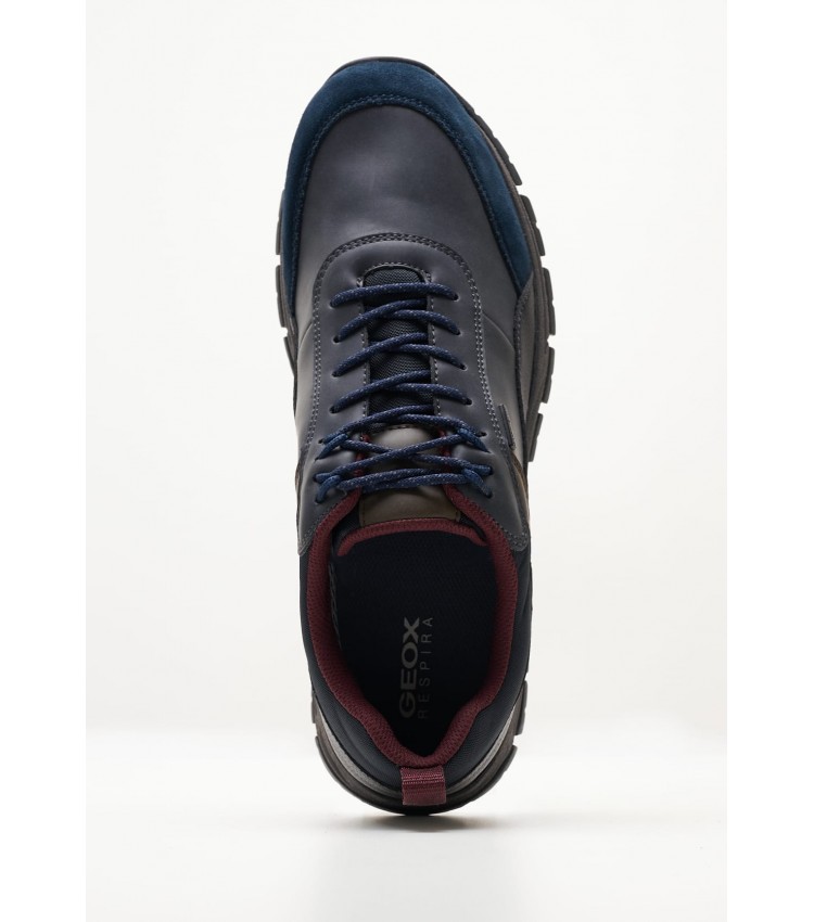 Men Casual Shoes Delray.Abx Blue ECOleather Geox