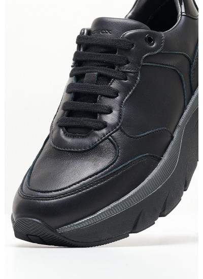 Women Casual Shoes Diamanta.Snk2 Black Leather Geox