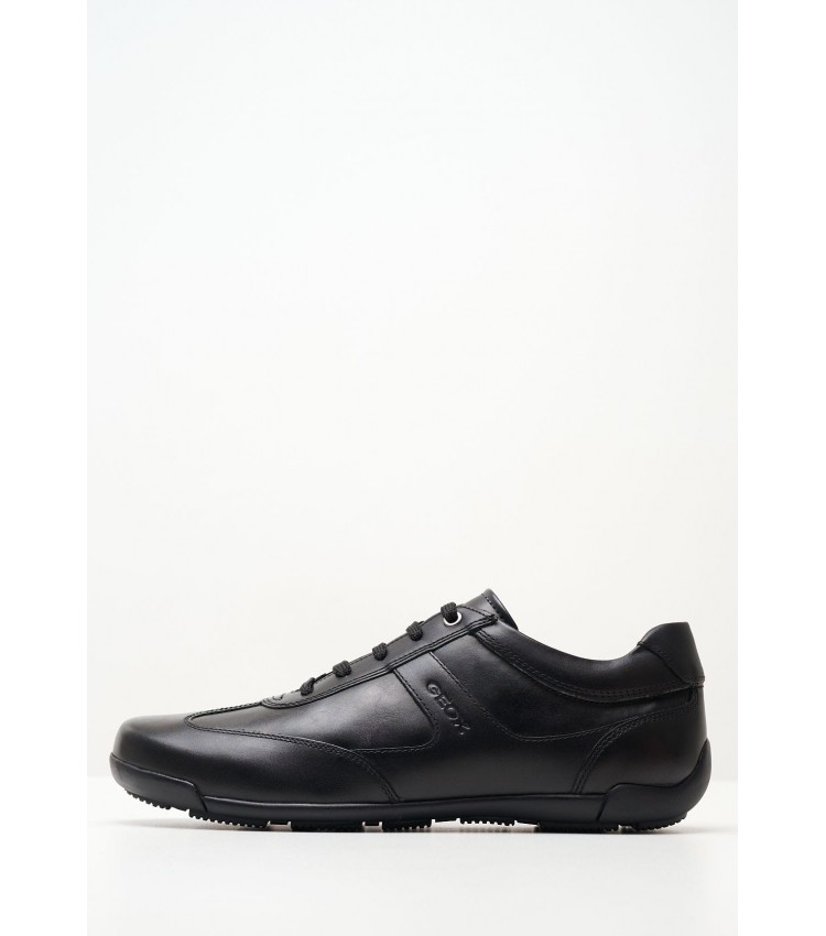 Men Casual Shoes Edgware.A Black Leather Geox