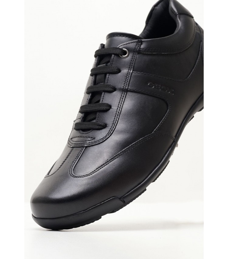 Men Casual Shoes Edgware.A Black Leather Geox