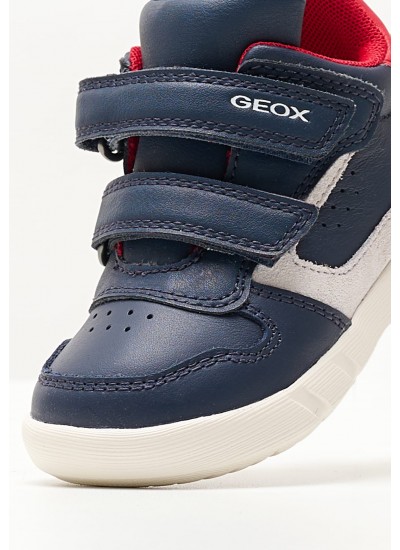 Kids Casual Shoes Hyroo Blue Leather Geox