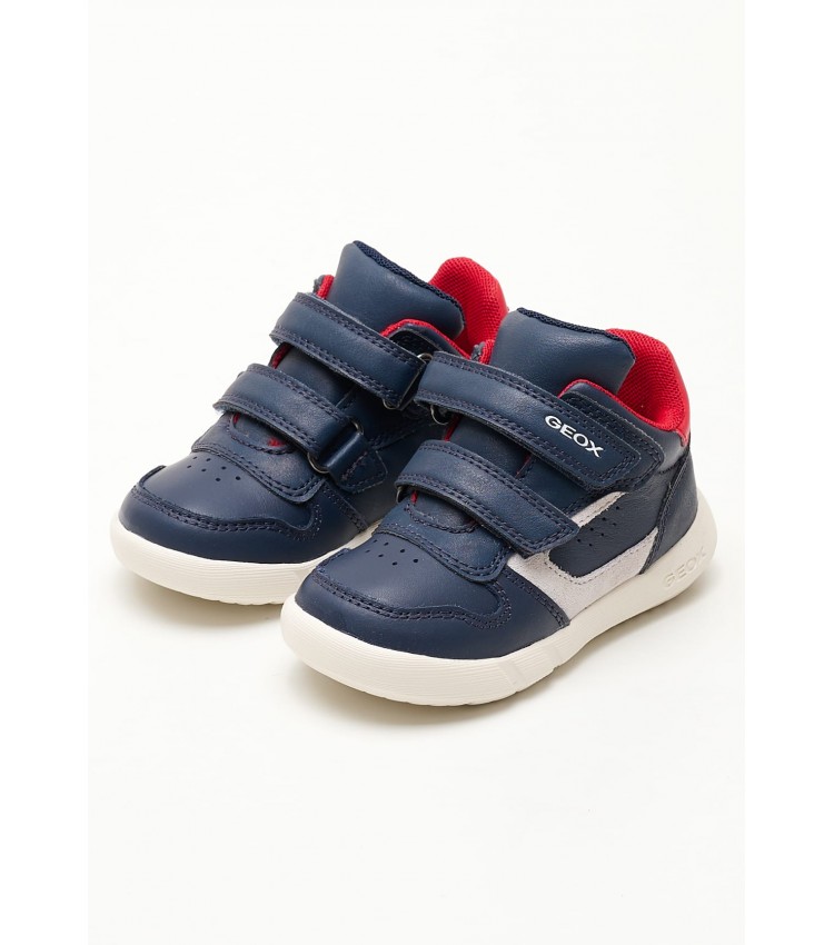 Kids Casual Shoes Hyroo Blue Leather Geox