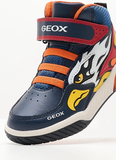 Παιδικά Παπούτσια Casual B.Each Μπλε Δέρμα Καστόρι Geox