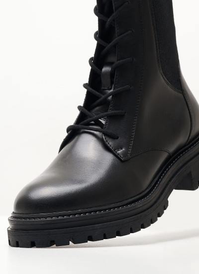 Γυναικεία Μποτάκια Iridea.Ankleboot Μαύρο Δέρμα Geox