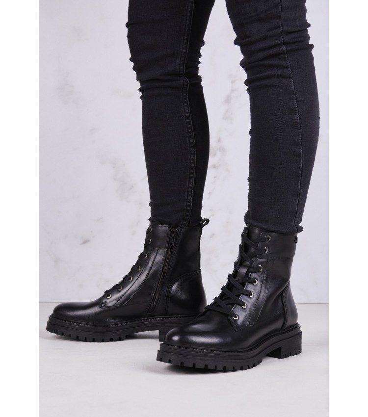 Women Boots Iridea Black Leather Geox