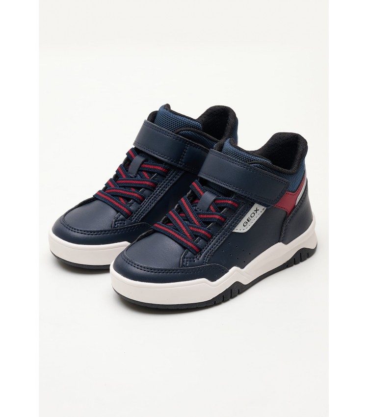 Kids Casual Shoes Perth Blue ECOleather Geox