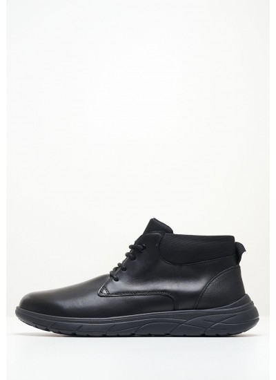 Men Boots Portello.B Black Leather Geox