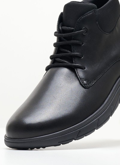 Men Boots Portello.B Black Leather Geox