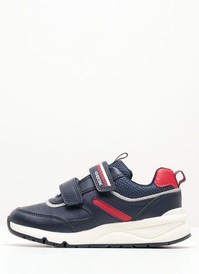 Παιδικά Παπούτσια Casual B.Each Μπλε Δέρμα Καστόρι Geox