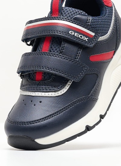 Παιδικά Παπούτσια Casual B.Each Μπλε Δέρμα Καστόρι Geox