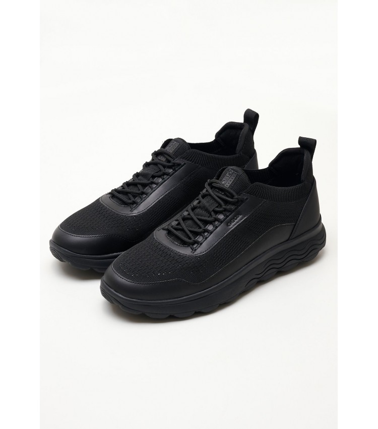 Men Casual Shoes Spherica.24 Black Fabric Geox