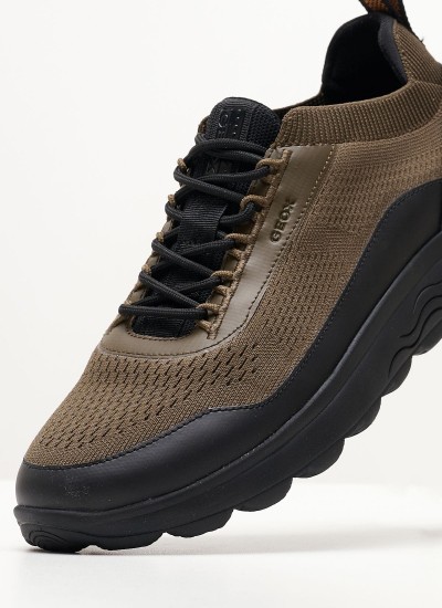 Ανδρικά Παπούτσια Casual Spherica.24 Λαδί Ύφασμα Geox