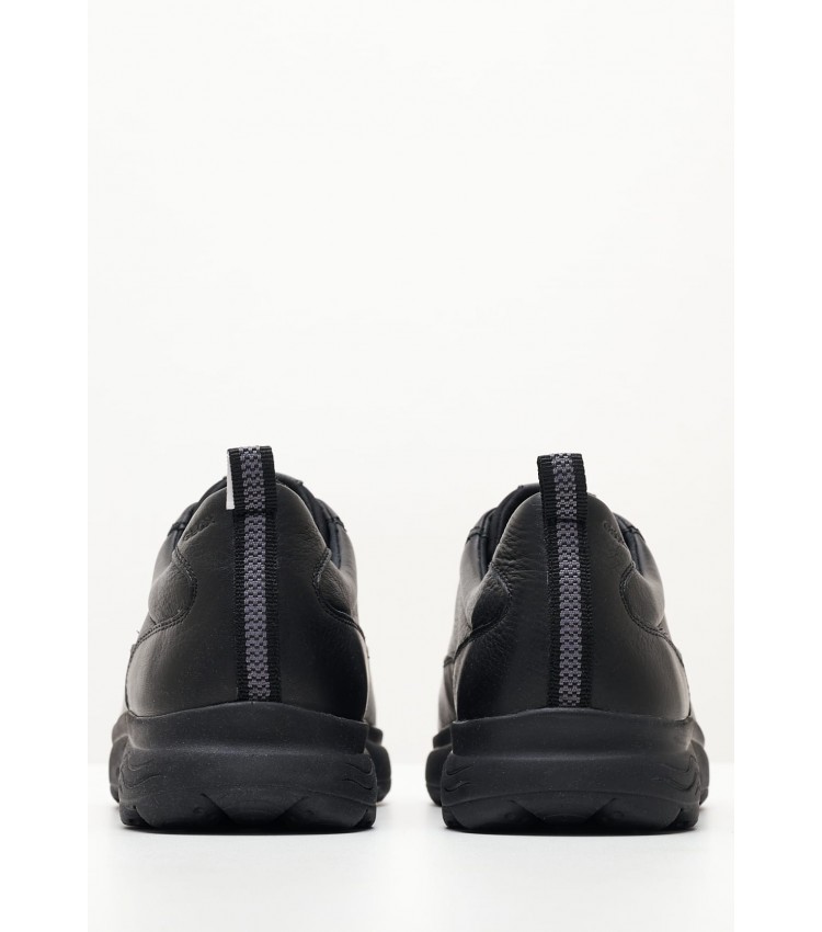Ανδρικά Παπούτσια Casual Spherica.Tumbled Μαύρο Δέρμα Geox