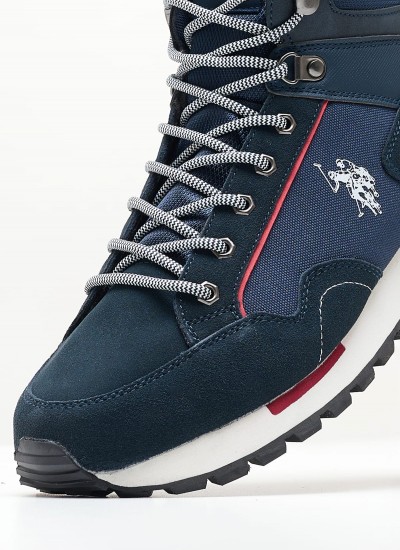 Men Boots Aron005 Blue Buckskin U.S. Polo Assn.