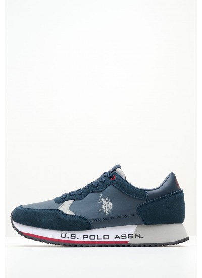 Men Casual Shoes Cleef005 Blue ECOsuede U.S. Polo Assn.