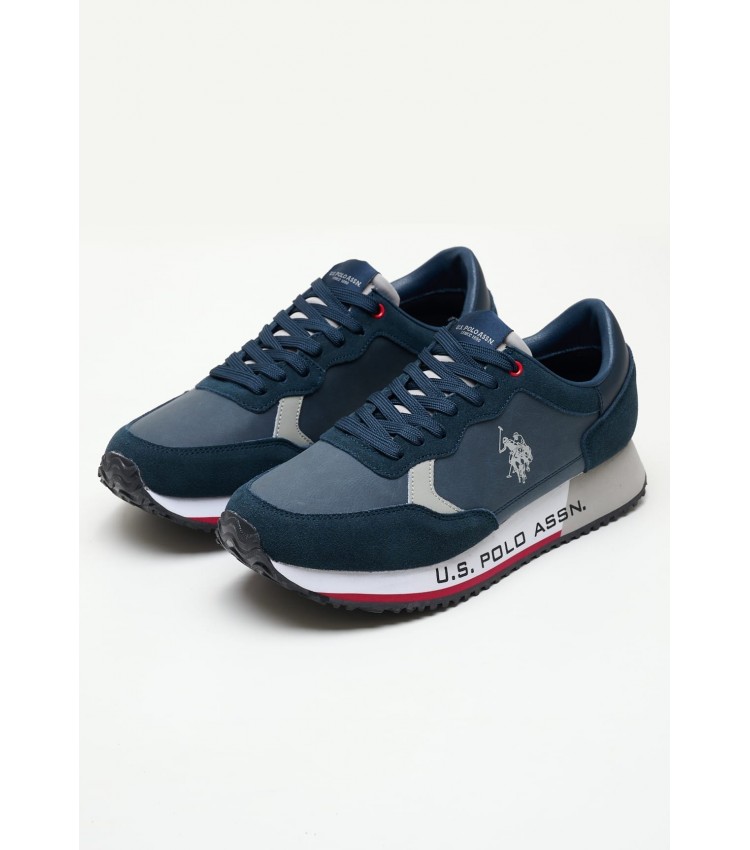 Men Casual Shoes Cleef005 Blue ECOsuede U.S. Polo Assn.