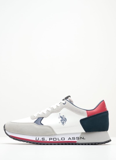 Men Casual Shoes Cleef005 White ECOsuede U.S. Polo Assn.