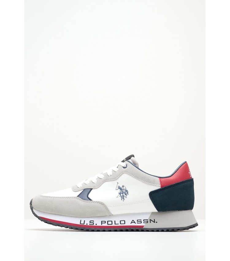 Men Casual Shoes Cleef005 White ECOsuede U.S. Polo Assn.