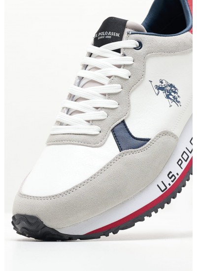 Men Casual Shoes Cleef005 White ECOsuede U.S. Polo Assn.
