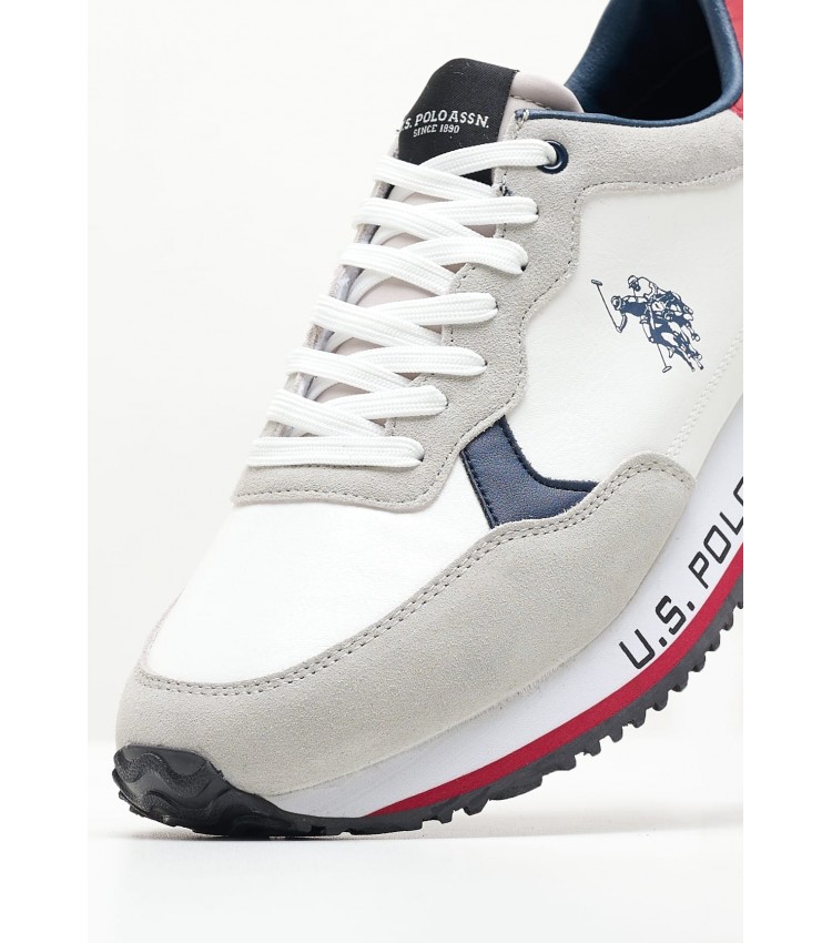 Men Casual Shoes Cleef005 White ECOsuede U.S. Polo Assn.