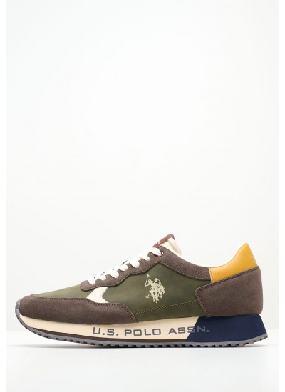 Ανδρικά Παπούτσια Casual Cleef005 Λαδί ECOsuede U.S. Polo Assn.