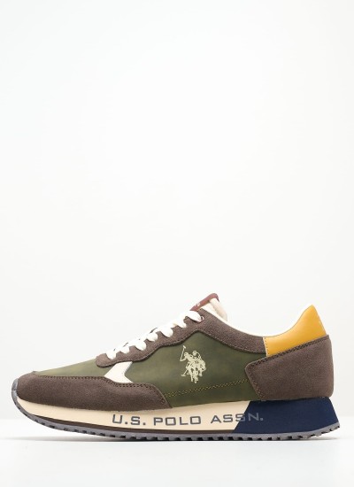 Ανδρικά Παπούτσια Casual Cleef005 Λαδί ECOsuede U.S. Polo Assn.