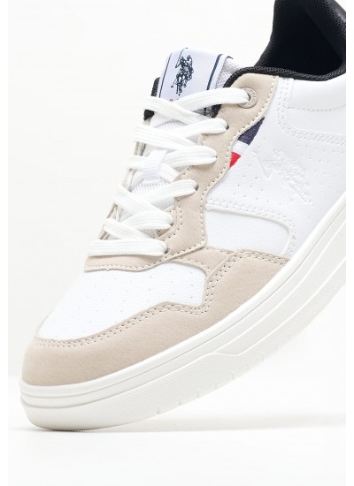 Women Casual Shoes Kosmo002 White ECOleather U.S. Polo Assn.