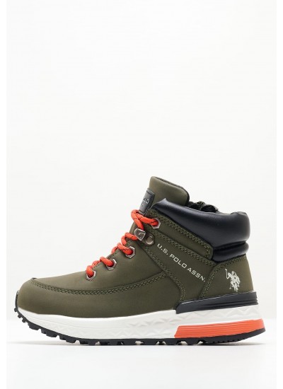 Kids Boots Mikael001 Olive ECOleather U.S. Polo Assn.
