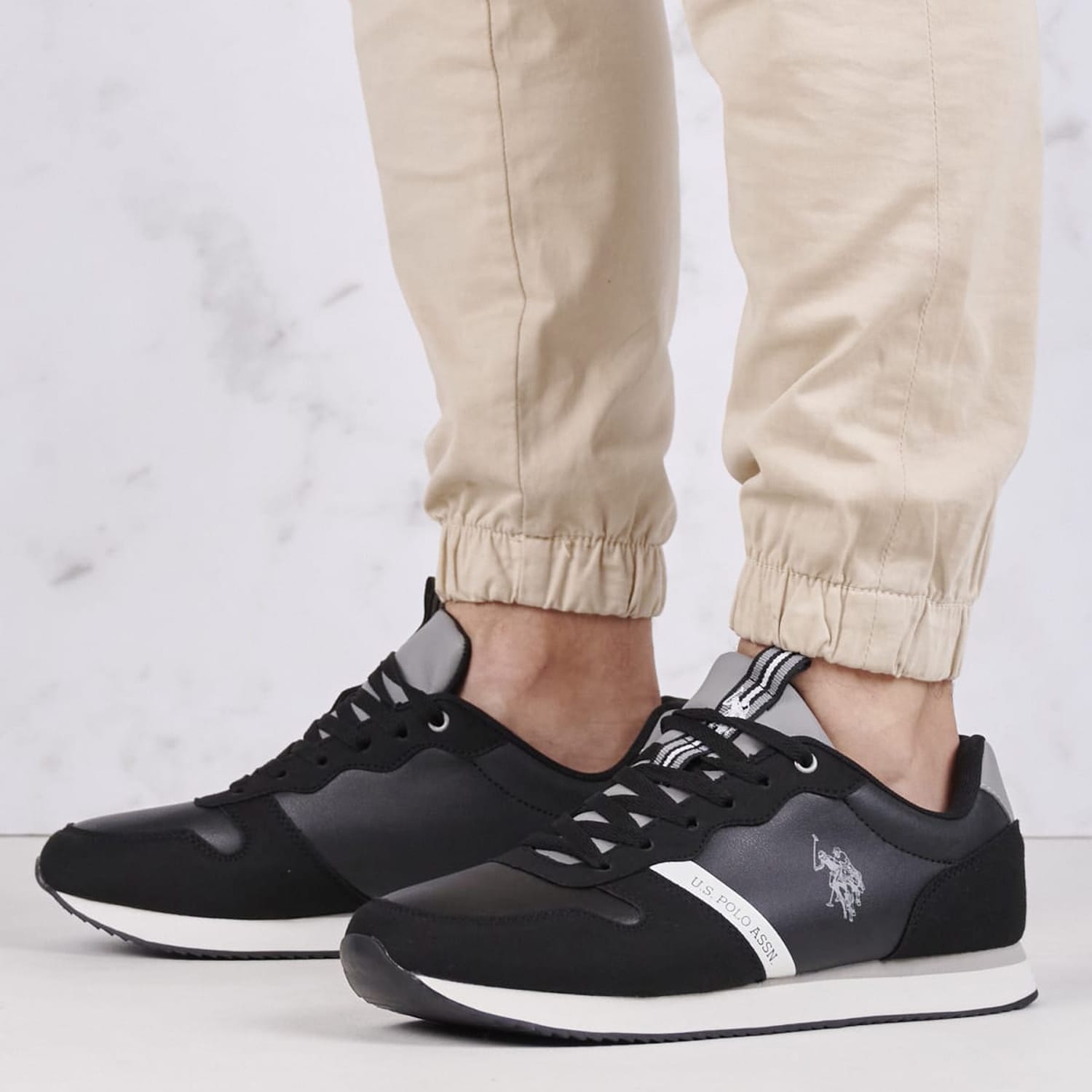 Ανδρικά Παπούτσια Casual Nobil009A Μαύρο ECOleather U.S. Polo Assn.