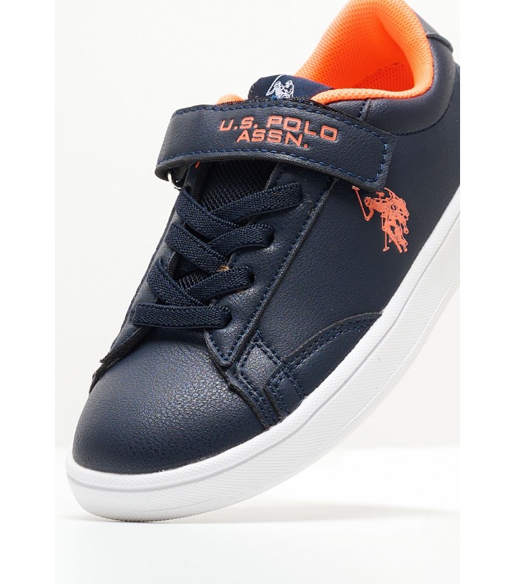 Kids Casual Shoes Zach001 Blue ECOleather U.S. Polo Assn.