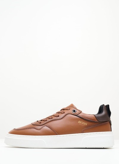 Ανδρικά Παπούτσια Δετά M4972.GLM Μαύρο Δέρμα Boss shoes