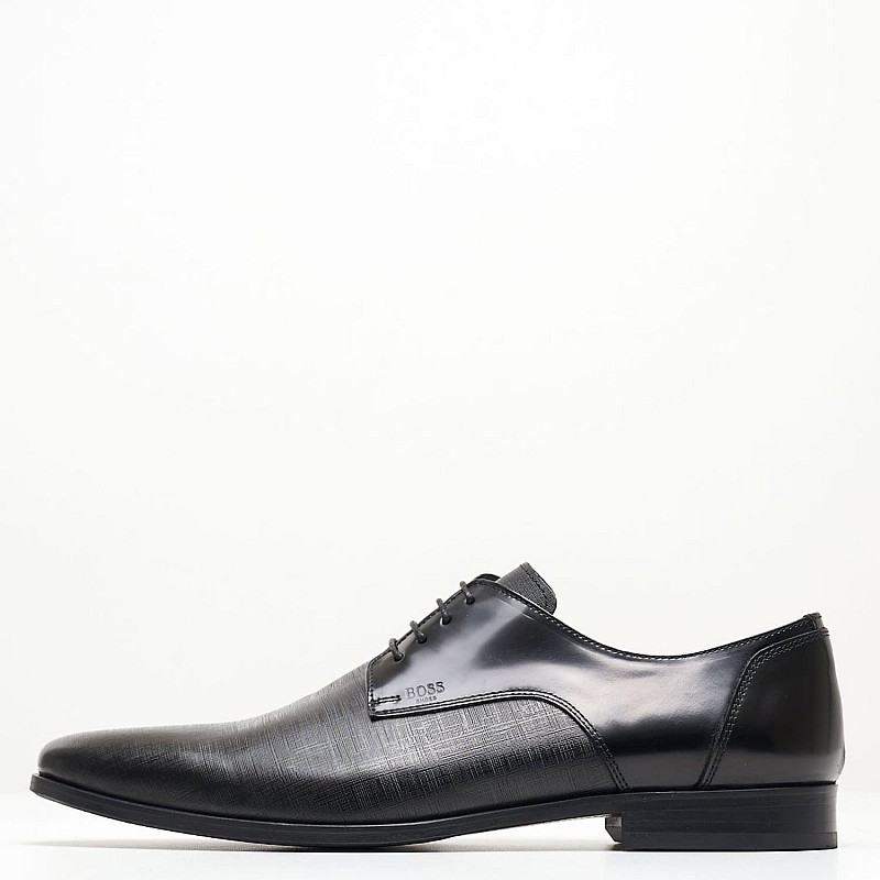 Ανδρικά Παπούτσια Δετά X4972.Glm Μαύρο Δέρμα Boss shoes