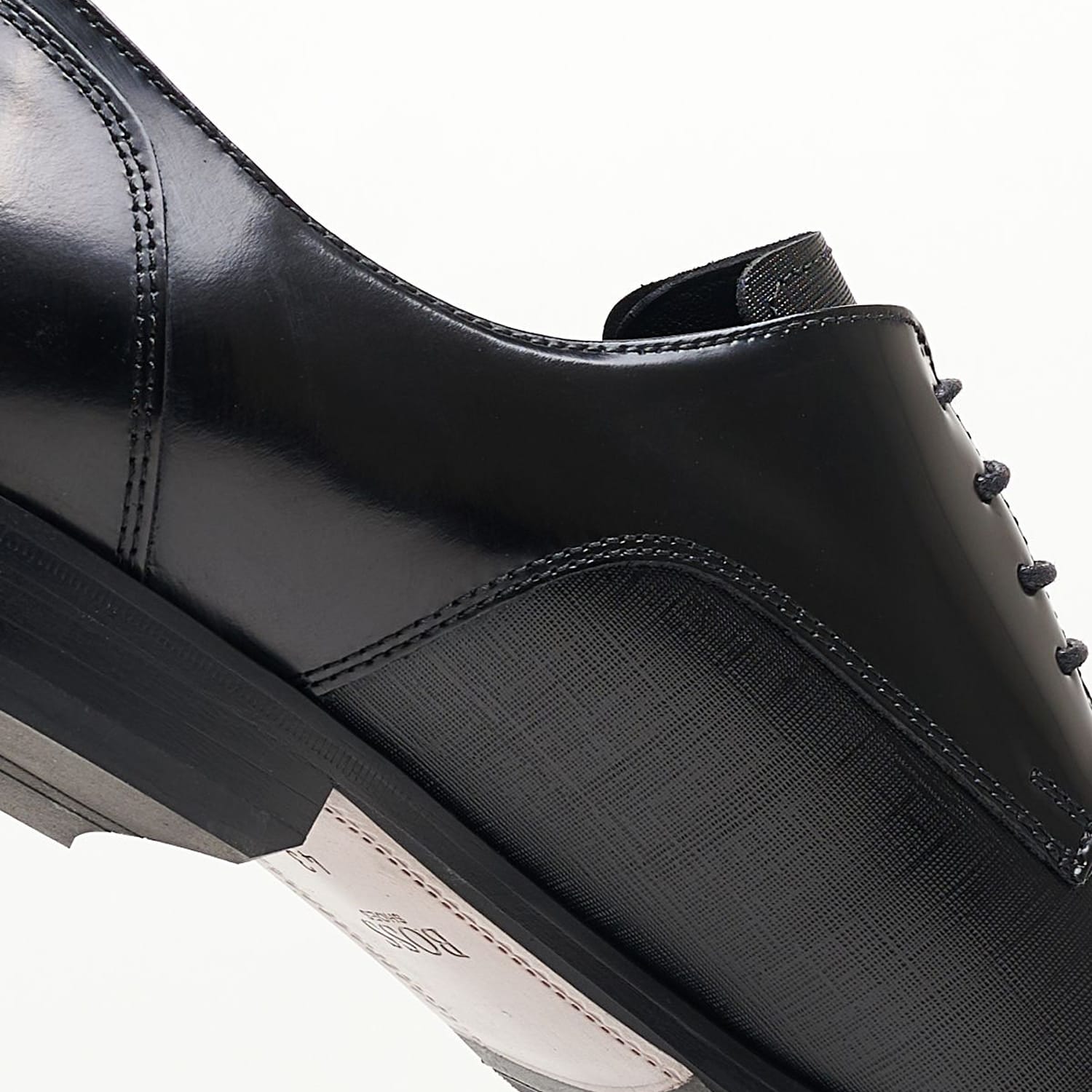 Ανδρικά Παπούτσια Δετά X4972.Glm Μαύρο Δέρμα Boss shoes