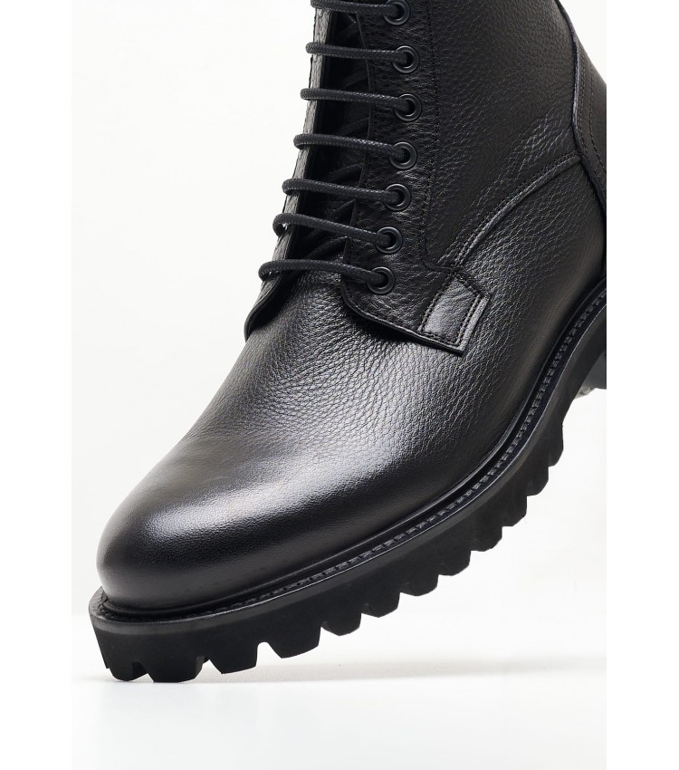 Ανδρικά Μποτάκια X5114 Μαύρο Δέρμα Boss shoes
