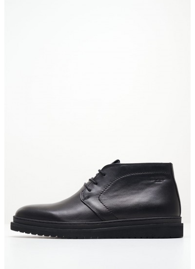 Men Boots X6793 Black Leather Boss shoes