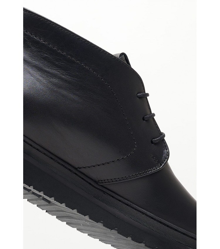Ανδρικά Μποτάκια X6793 Μαύρο Δέρμα Boss shoes