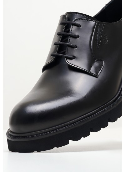 Ανδρικά Παπούτσια Δετά X7250 Μαύρο Δέρμα Boss shoes