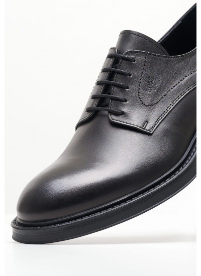 Ανδρικά Παπούτσια Δετά X7260 Μαύρο Δέρμα Boss shoes