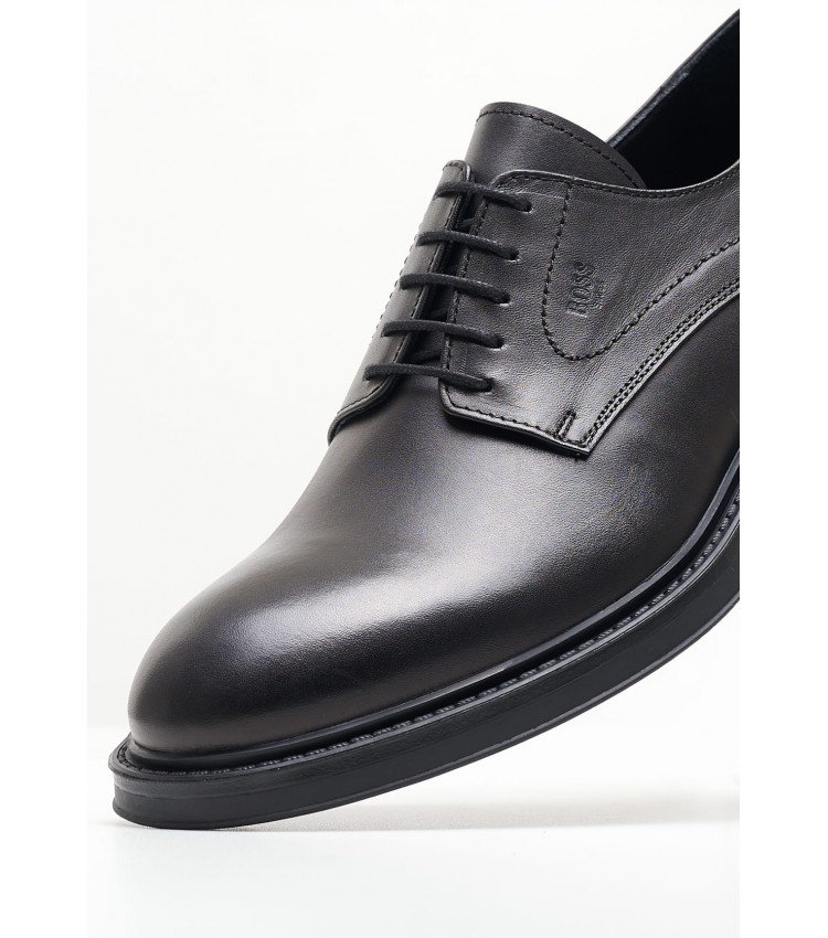 Ανδρικά Παπούτσια Δετά X7260 Μαύρο Δέρμα Boss shoes