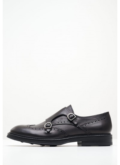 Men Moccasins X7261 Black Leather Boss shoes