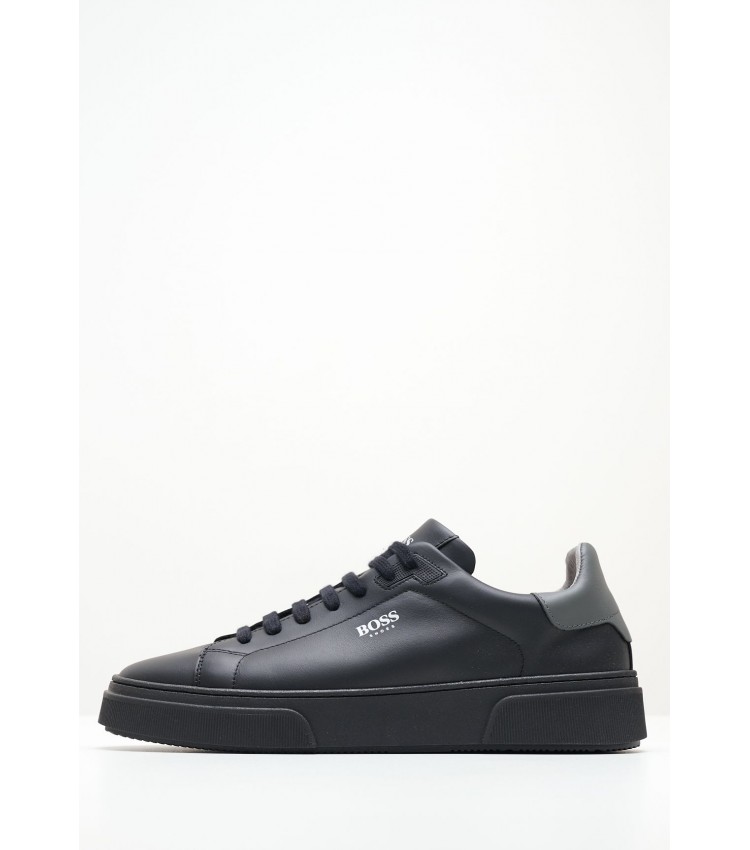 Men Casual Shoes XU321.C Black Leather Boss shoes