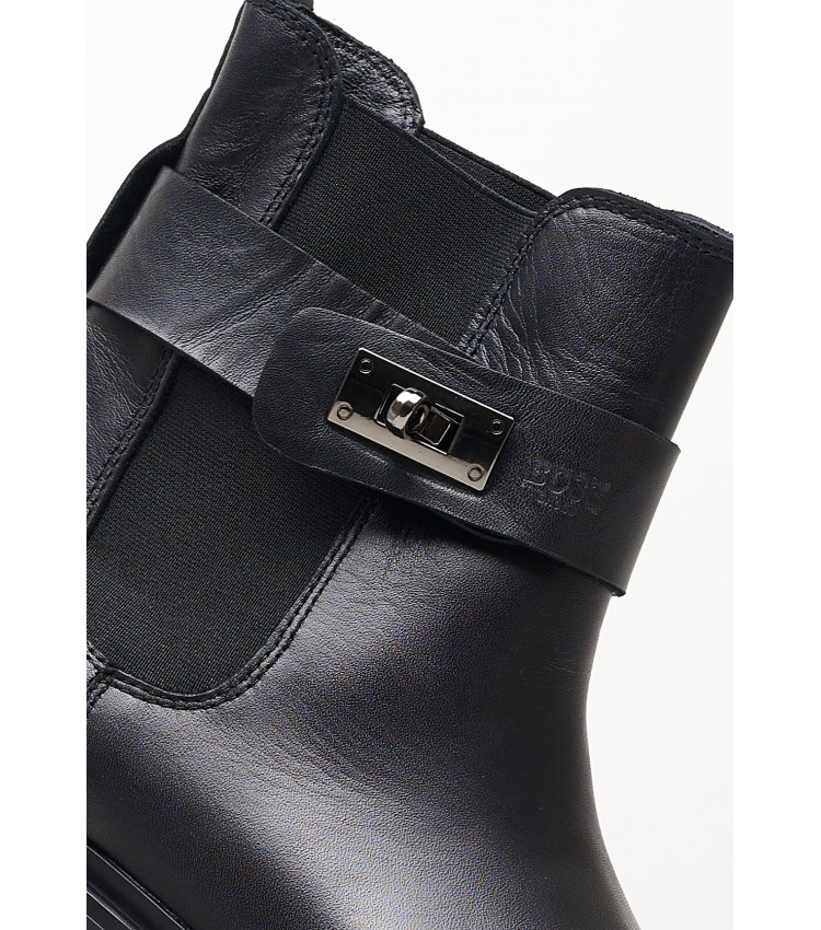 Γυναικεία Μποτάκια XW7264 Μαύρο Δέρμα Boss shoes
