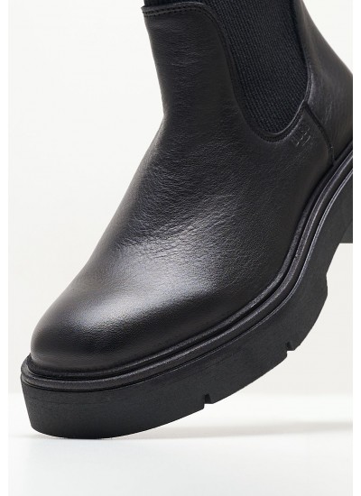 Γυναικεία Μποτάκια XW7284 Μαύρο Δέρμα Boss shoes