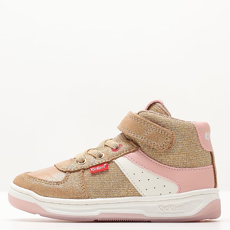 Kids Boots Kickalien24 Gold Leather Kickers